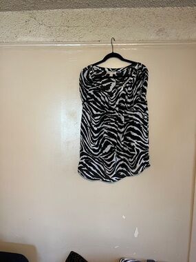 Michael Kors Black & White Zebra-Print Sleeveless Top